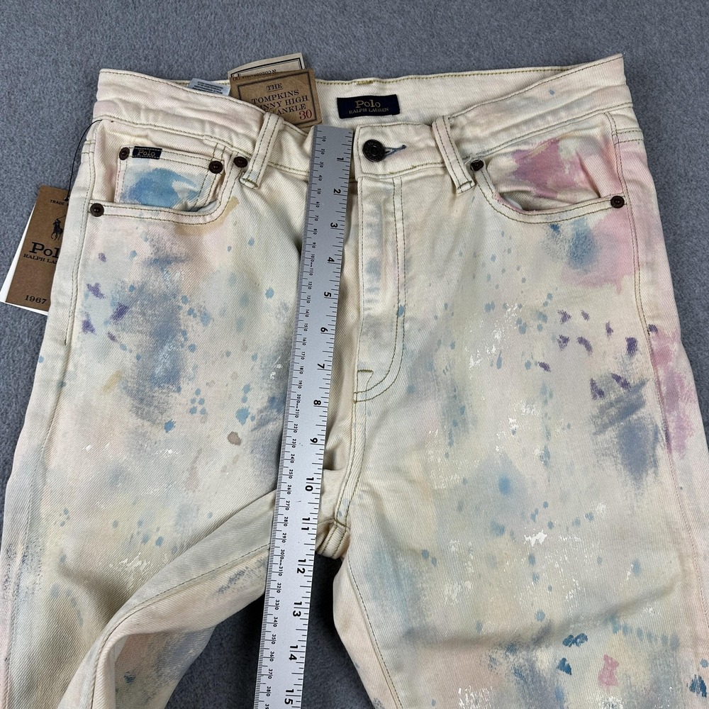 Polo Ralph Lauren Jeans Womens 30 High Rise Ankle Tompkins Skinny Paint Splatter - Picture 7 of 13